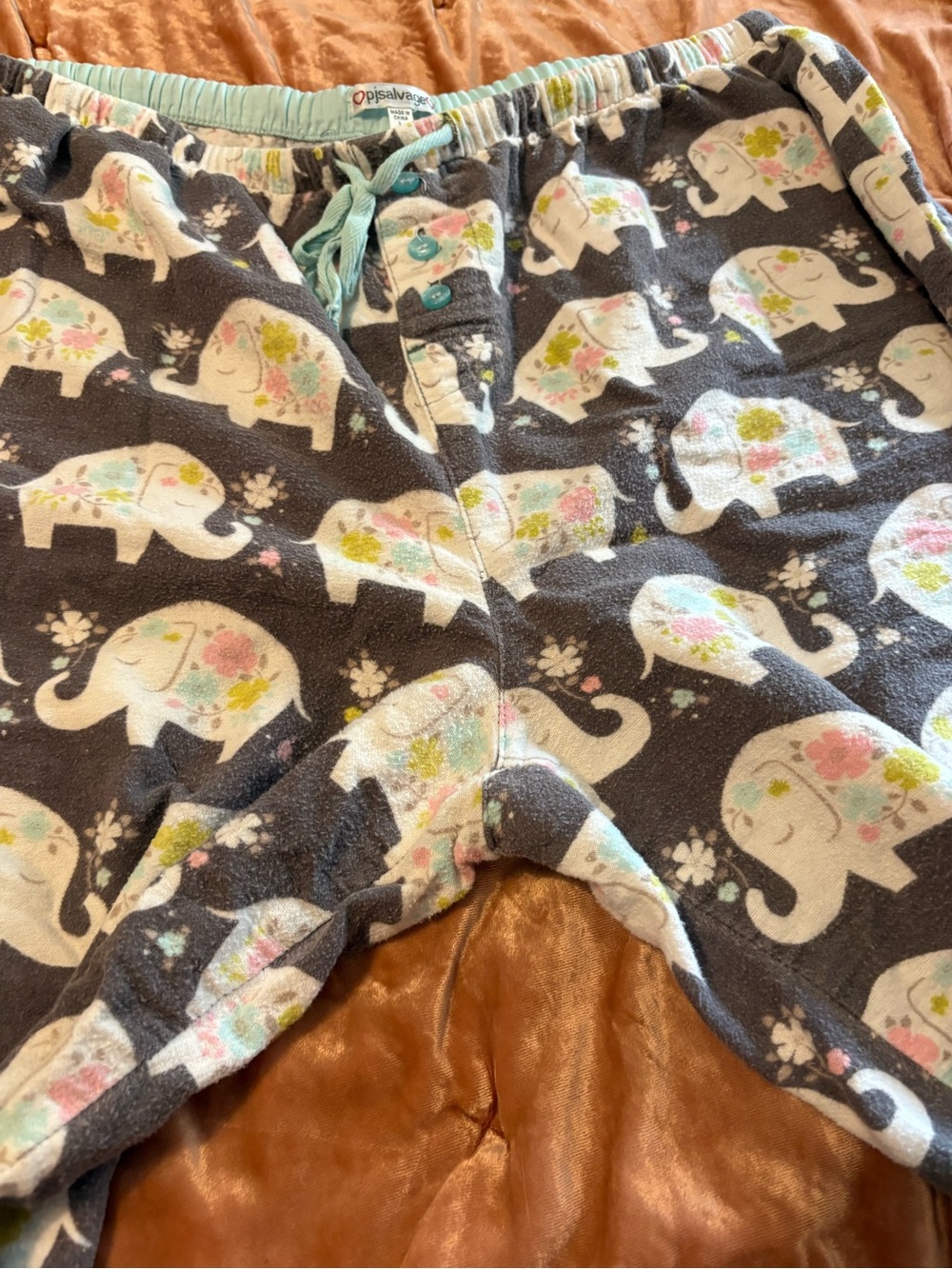 PJ Salvage Gray Elephant Print Pajama Pants with Pastel Accents - Picture 5 of 8